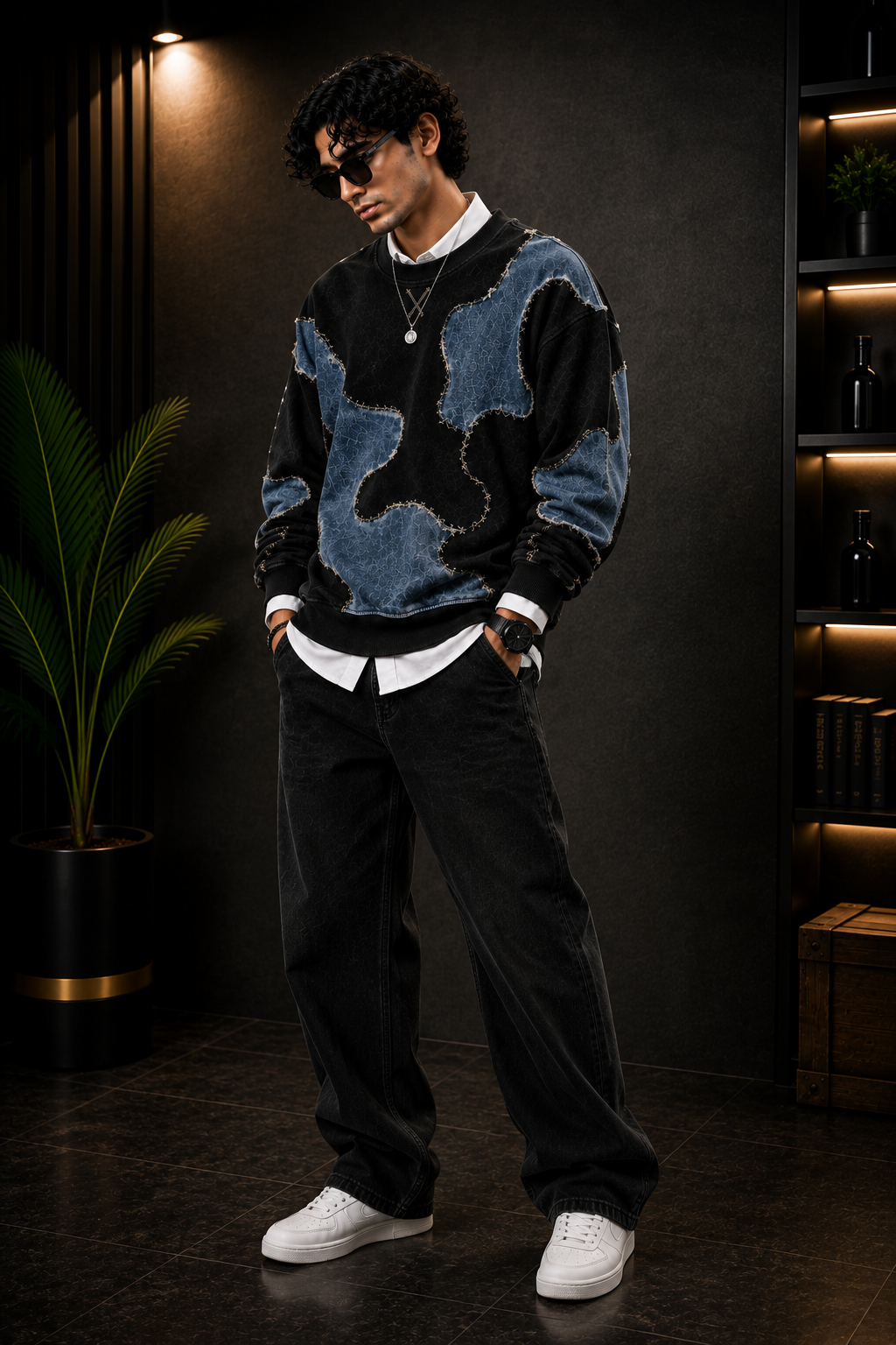 X Premium Denim Patch T-Shirt