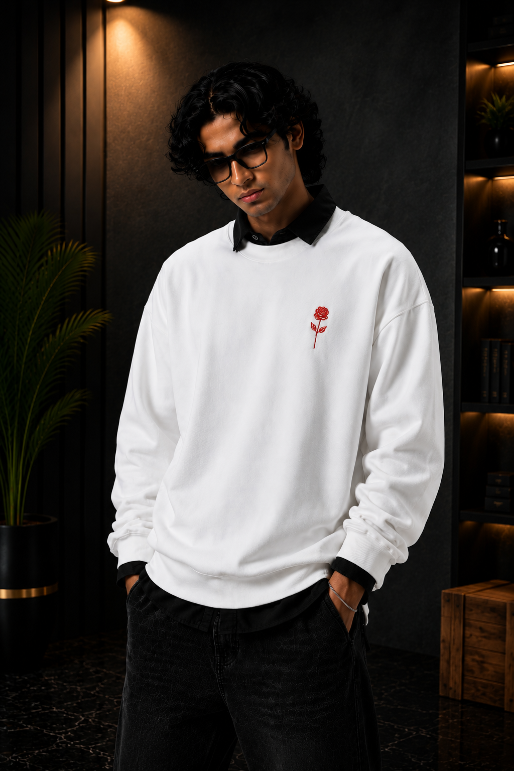 X Premium Rose Embroidered T-Shirt