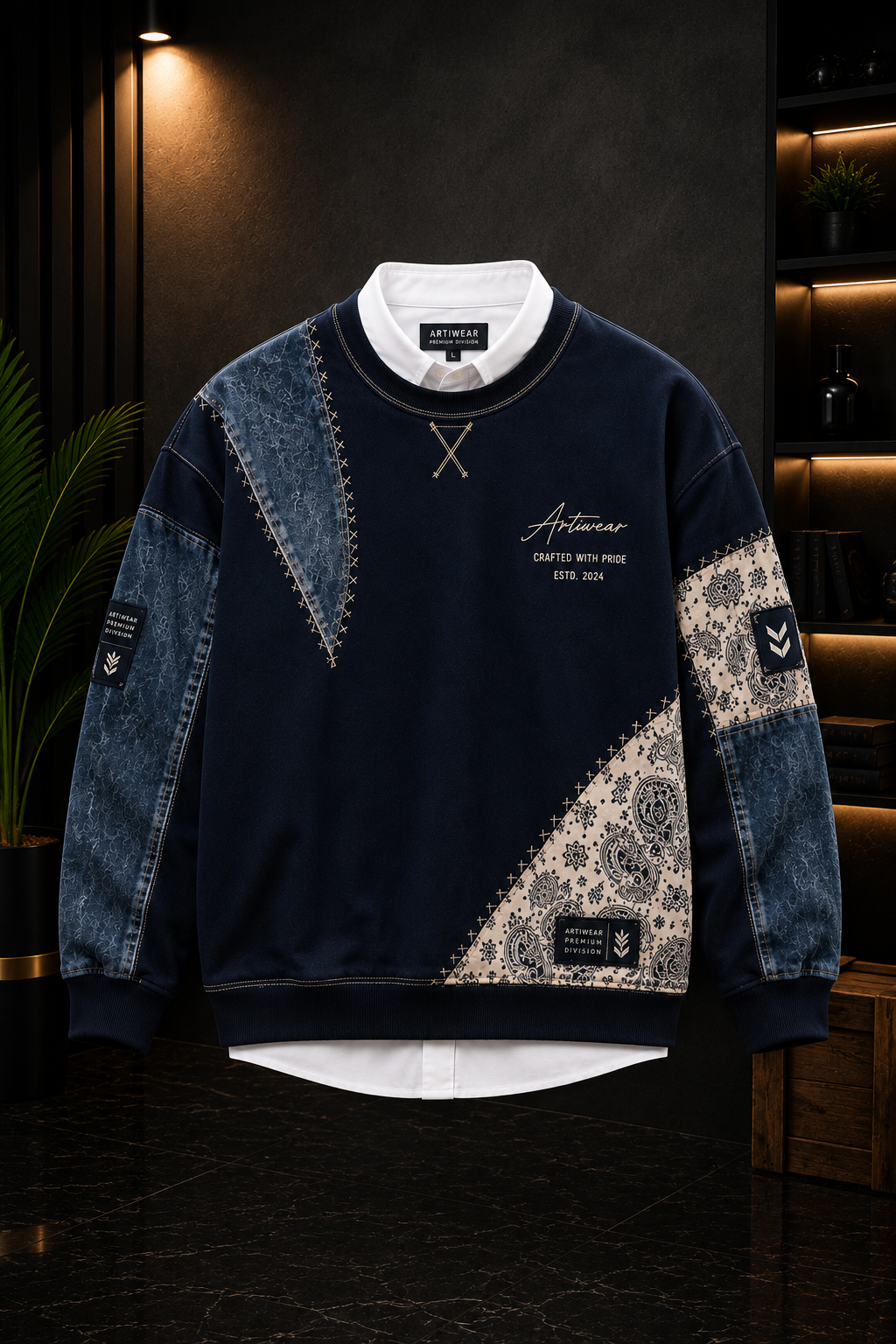 X Premium Denim Paisley T-Shirt