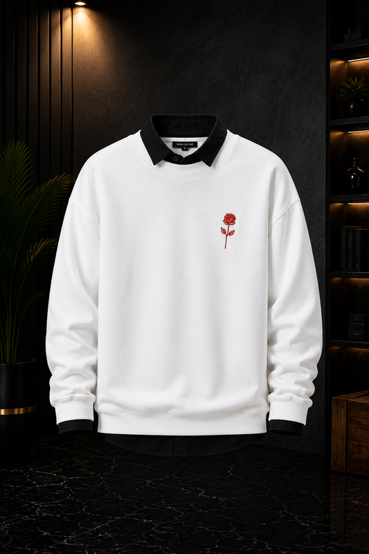 X Premium Rose Embroidered T-Shirt